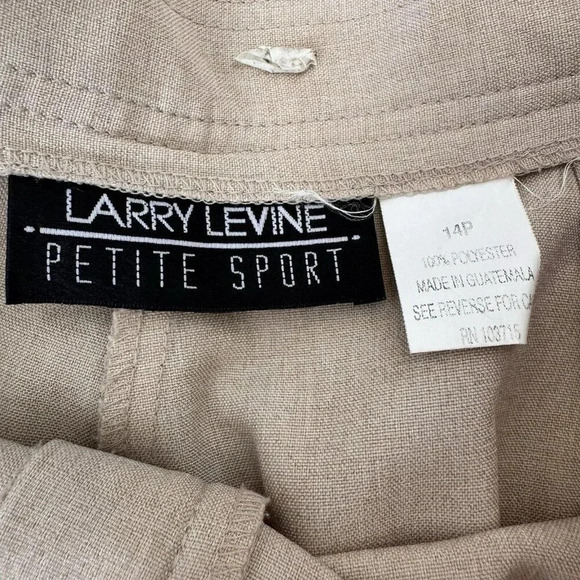 Larry Levine Dress Casual Pants Ankle Tan Neutral Petite Sport Size 14P - Picture 4 of 5